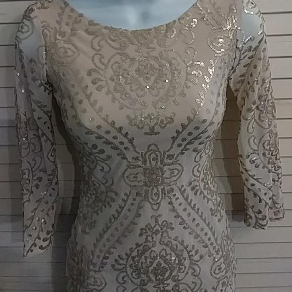 Gold and Nude Dress - Picture 3 of 3